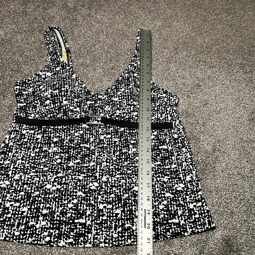 Maxine of Hollywood Black & White Abstract Print Tankini Top Women's Size 12 Y2K - Picture 7 of 9